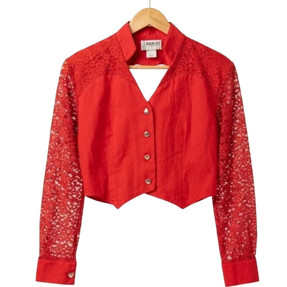 Vintage 80s Banjo Western Heart Jacket S